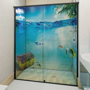 Adesivo Para Box De Banheiro 3d Largura Total Até 100cm