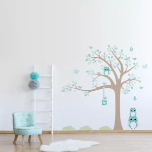 Adesivo De Parede Infantil Árvore Baby Coruja