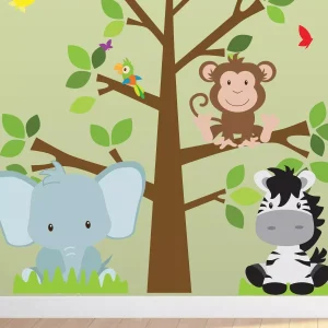Adesivo Parede Infantil Árvore Safari